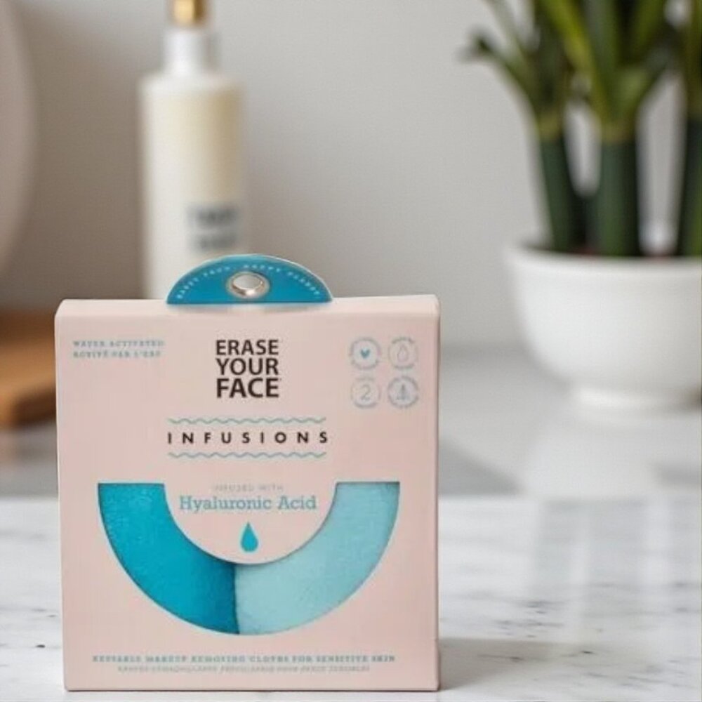 Erase Your Face Infusions Makeup Removing Cloths - Blue